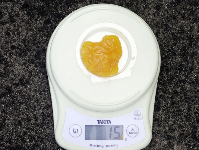 注入量の目安は約15ｇです